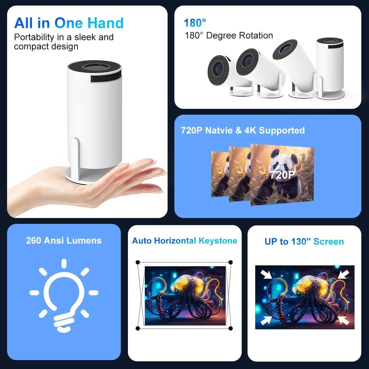 LumiCast™ – 4K Mini Smart Projector