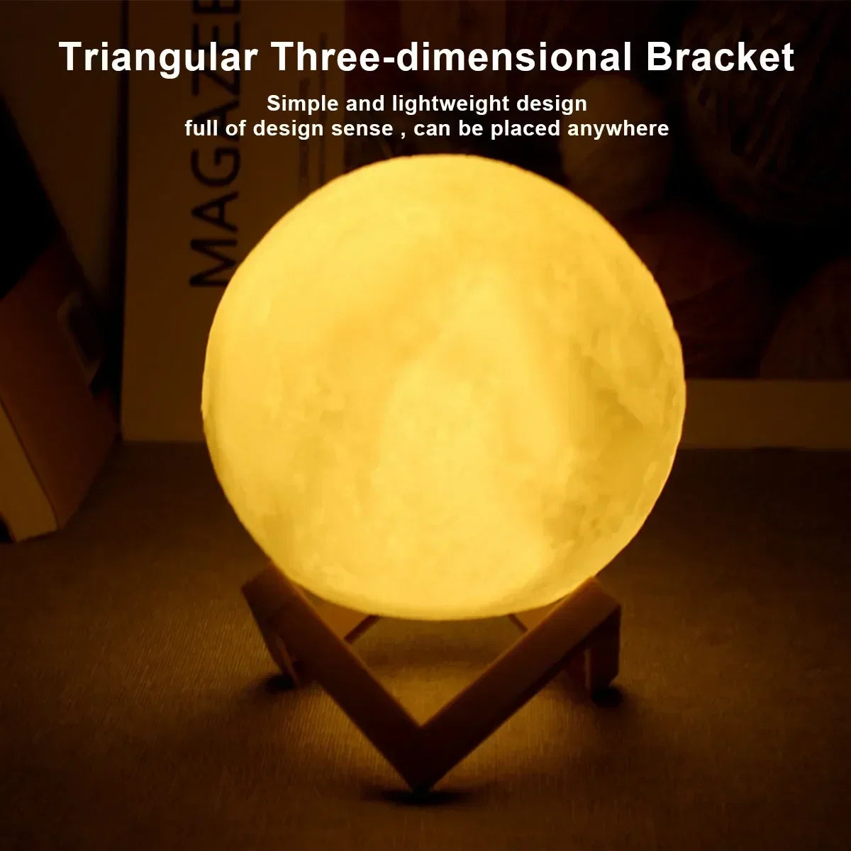 8cm LED Moon Lamp with Stand