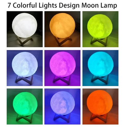 8cm LED Moon Lamp with Stand