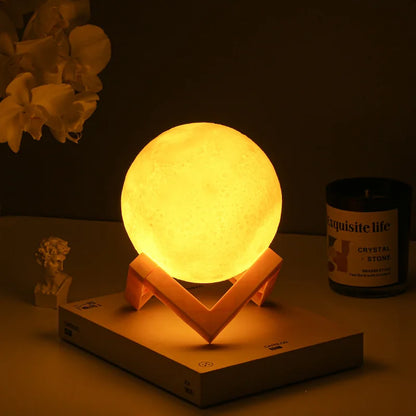 8cm LED Moon Lamp with Stand