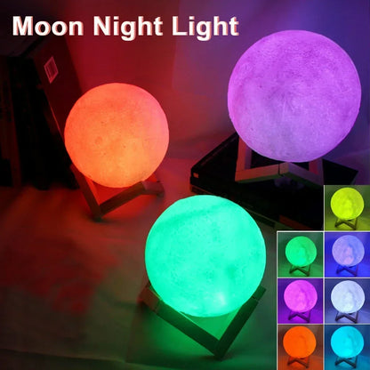 8cm LED Moon Lamp with Stand